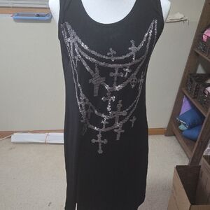 Black Sequin Cross Dress